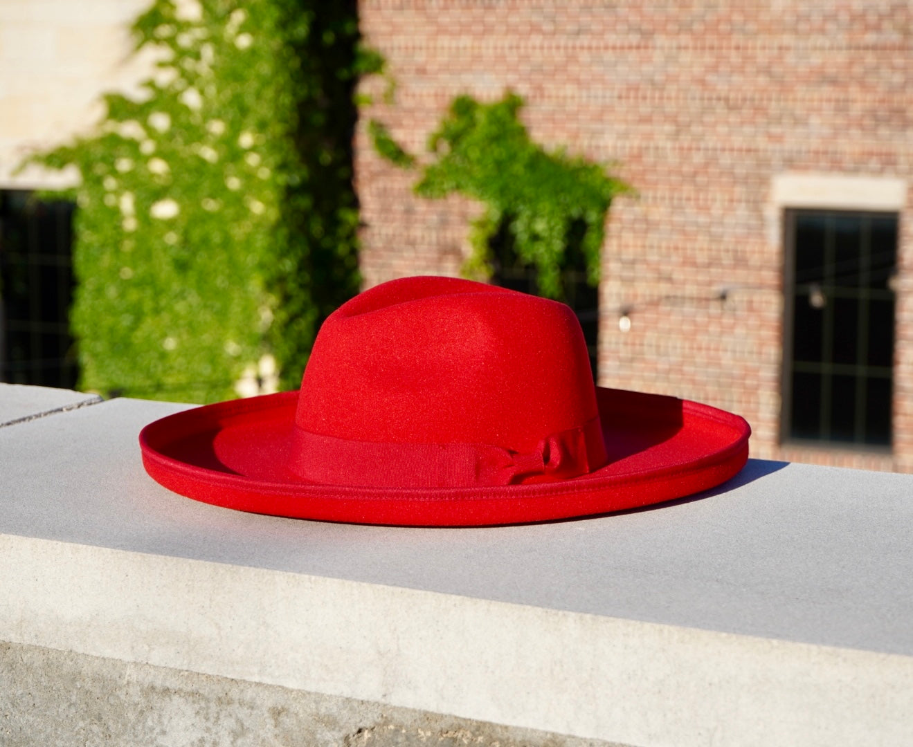 Dallas Pencil Brim Fedora - Red