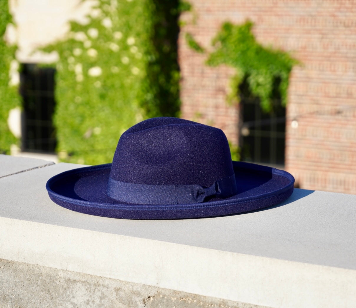 Dallas Pencil Brim Fedora - Navy Blue