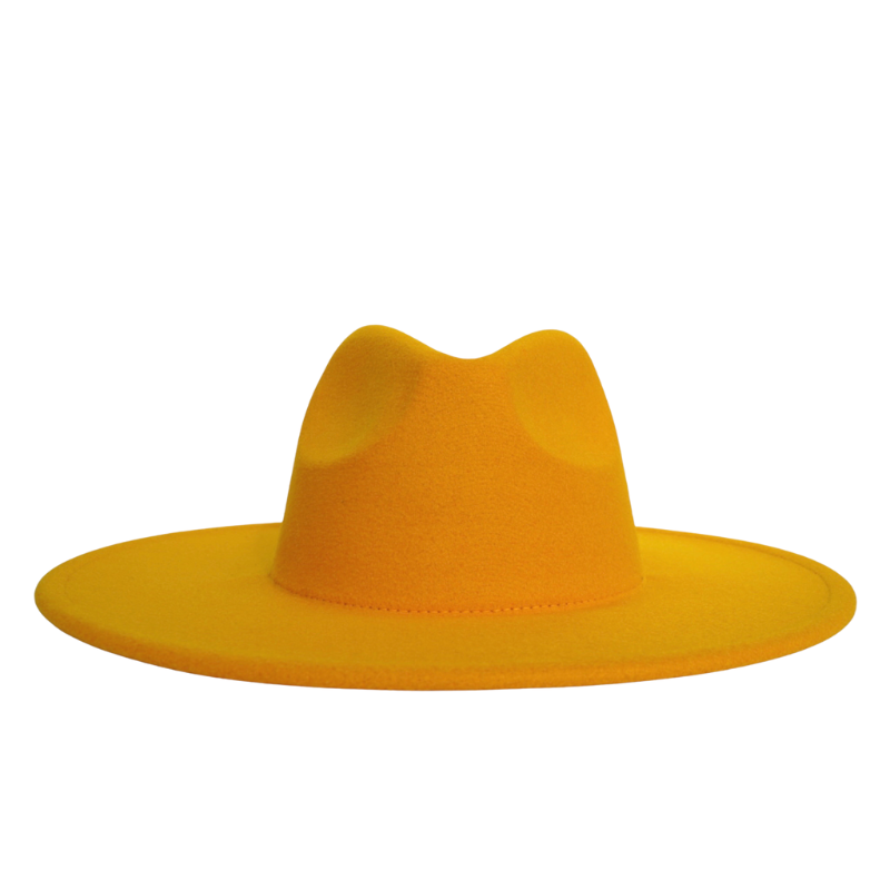 ATLANTA WIDE BRIM FEDORA HAT YELLOW