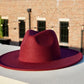ATLANTA - WIDE BRIM FEDORA - BURGUNDY
