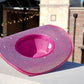 Vegas Rhinestone Cowgirl Hat - Fuchsia