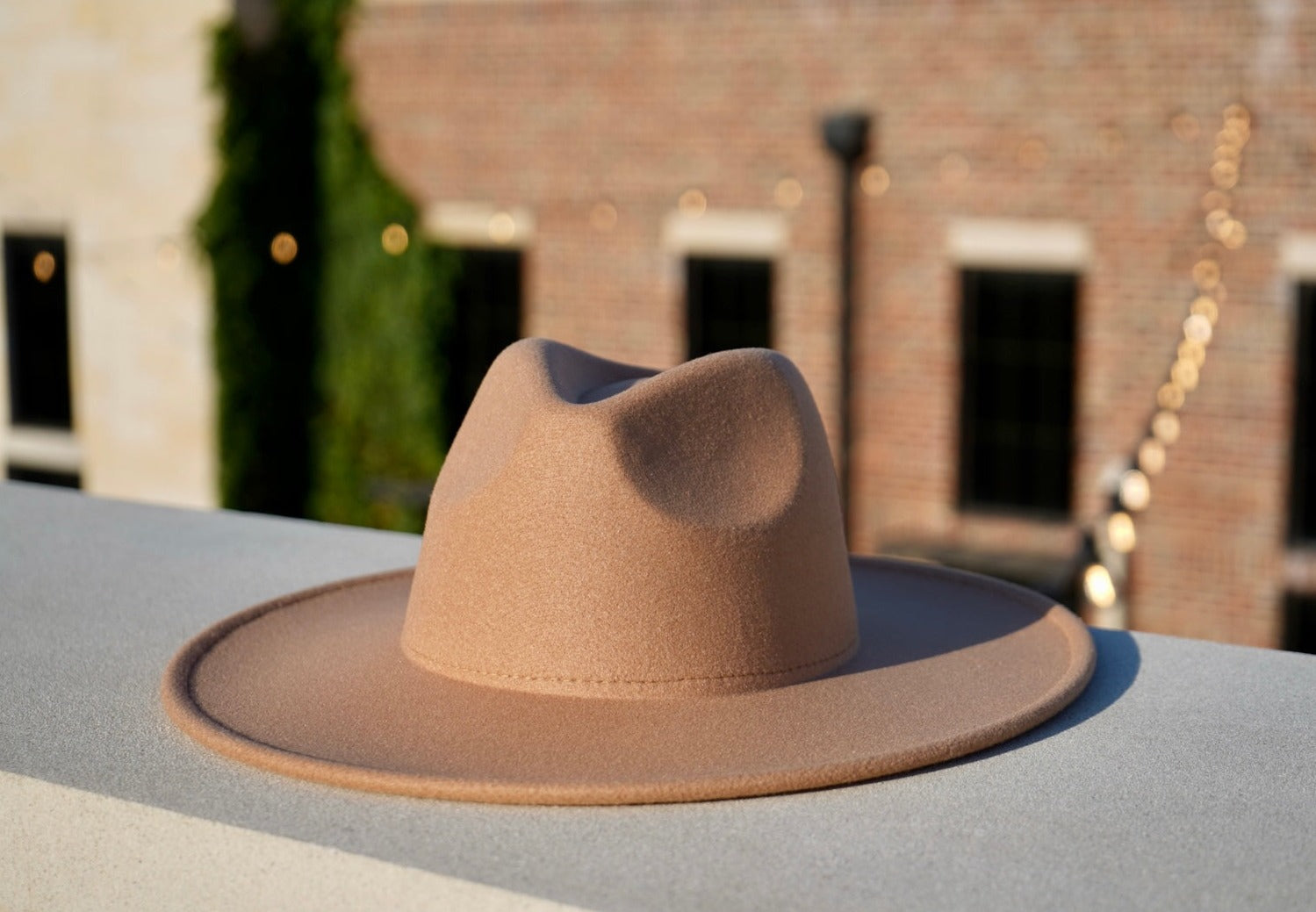 Atlanta - Wide Brim Fedora Hat- Khaki Medium 56-58cm / Khaki