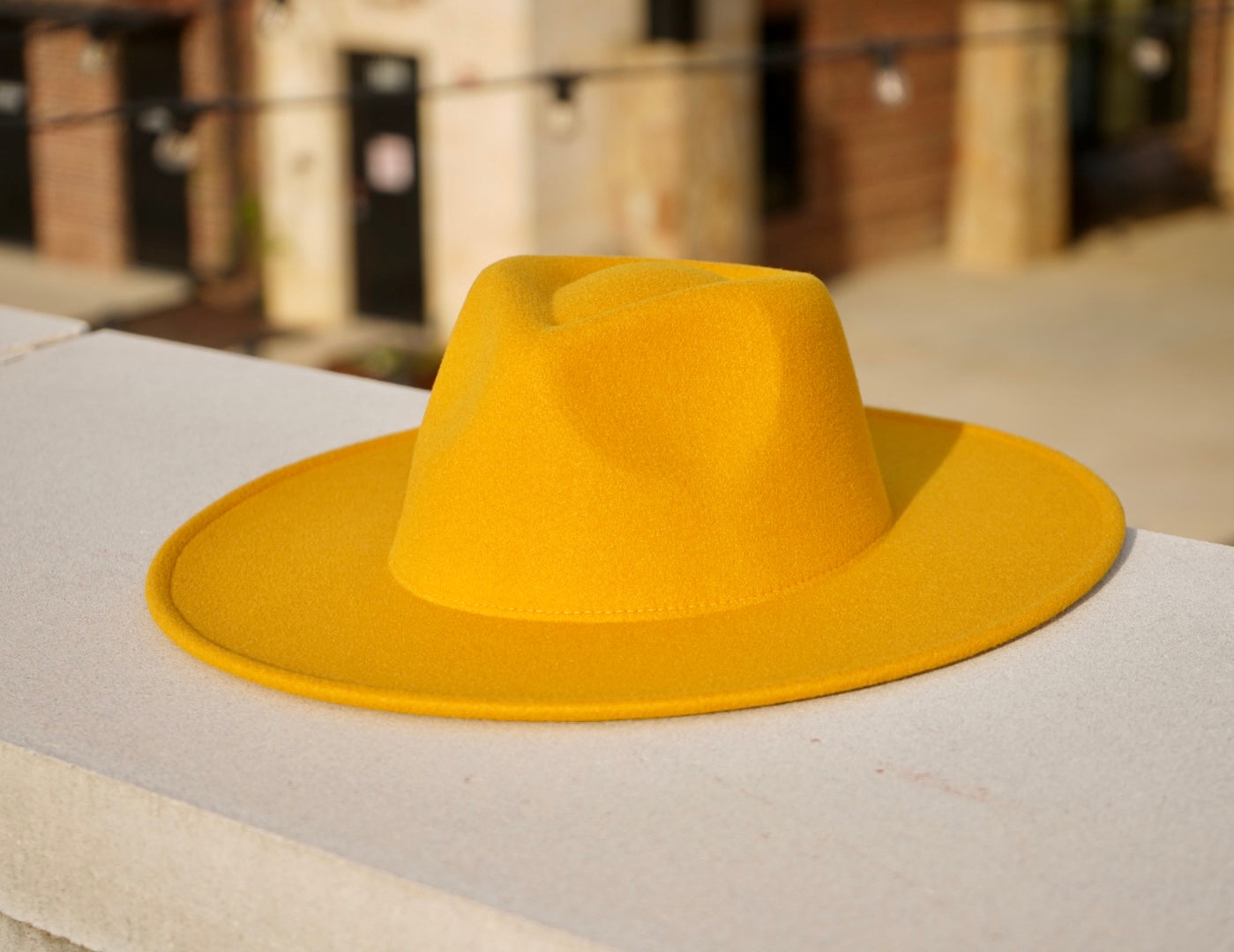 Yellow fedora hat store womens