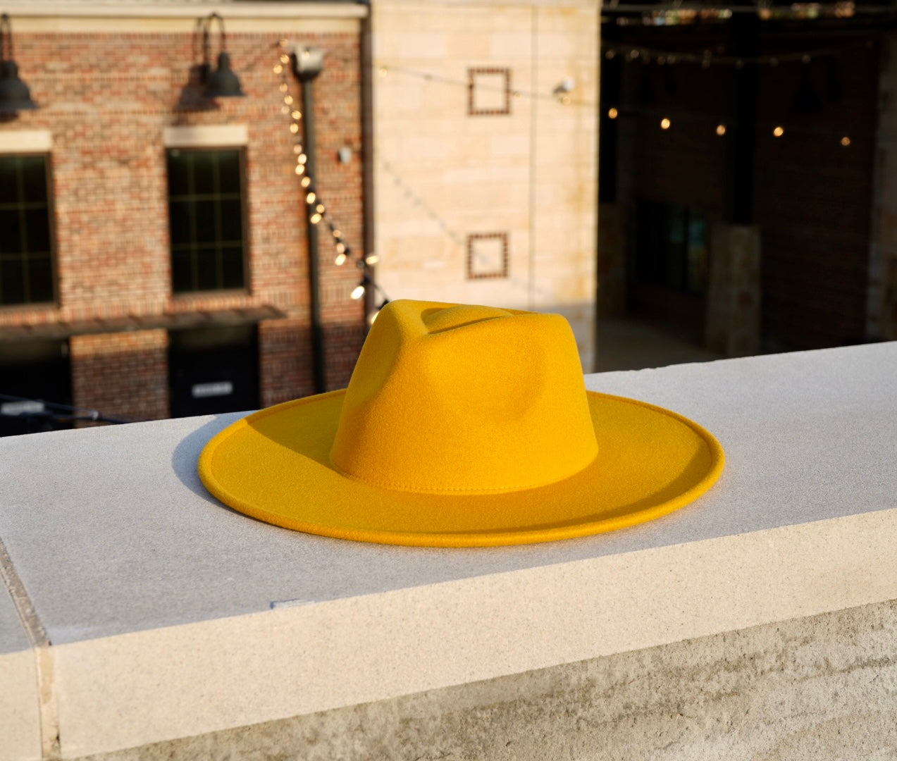 Yellow fedora hat store womens