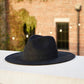 A photo of dope headwear's black color wide brim fedora in 2XL size.
