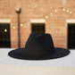 Atlanta Suede Wide Brim Fedora - Black