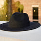 Atlanta Suede Wide Brim Fedora - Black