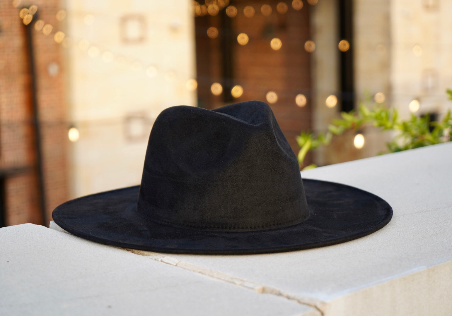 Atlanta - Suede Wide Brim Fedora in Black – Dope Headwear