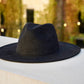 Atlanta Suede Wide Brim Fedora - Black