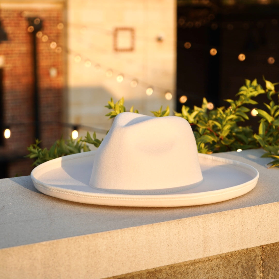 Dallas - Plain Pencil Brim Fedora Hat - Off White – Dope  display picture 2