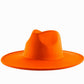 Atlanta Wide Brim Fedora - Orange