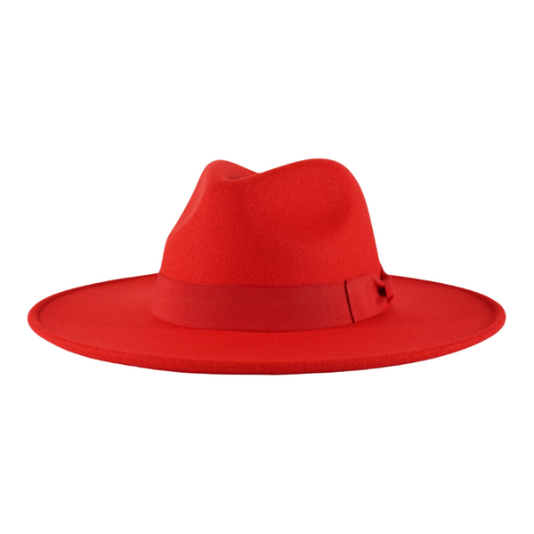 RED WOMAN’S STYLISH FEDORA HAT *NWT* Rancher | Womens Red Wide Brim Felt Fedora Hat – American  main image 2