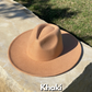 Khaki color fedora in natural light.