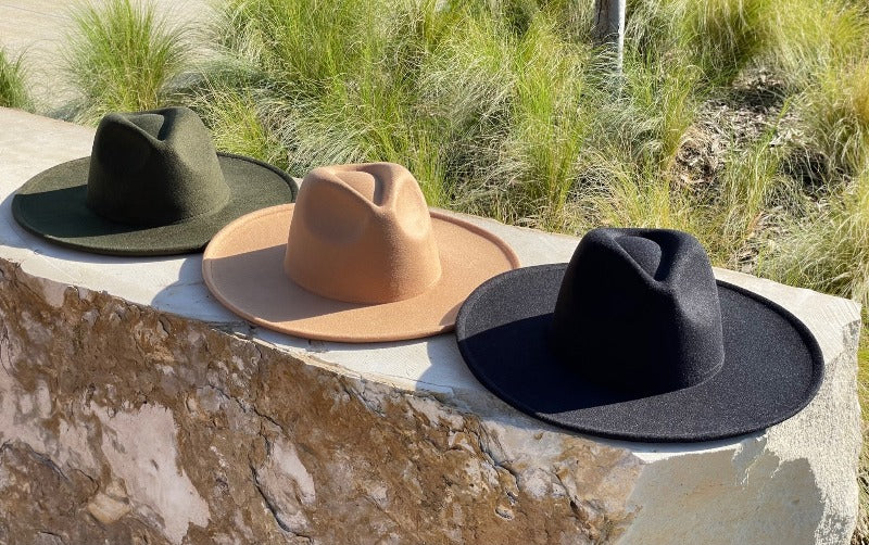 ATLANTA - WIDE BRIM FEDORA - KHAKI