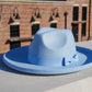 Dallas Pencil Brim Fedora - Light Blue