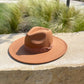 TORI - WIDE BRIM FEDORA - BROWN