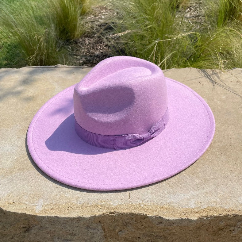 Purple wide brim hat sale