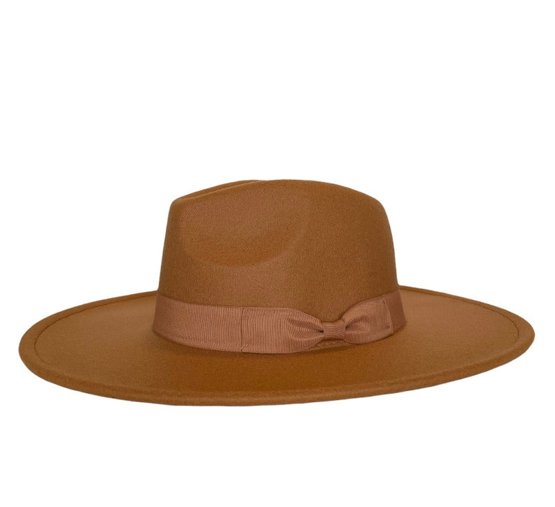 Tori - Womens Wide Brim Fedora Hat- Brown Medium 55-58cm / Brown