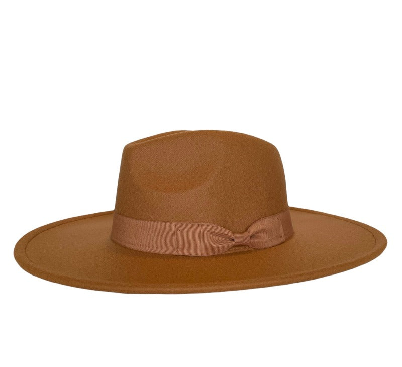 TORI - WIDE BRIM FEDORA - BROWN