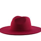 ATLANTA - WIDE BRIM FEDORA - BURGUNDY