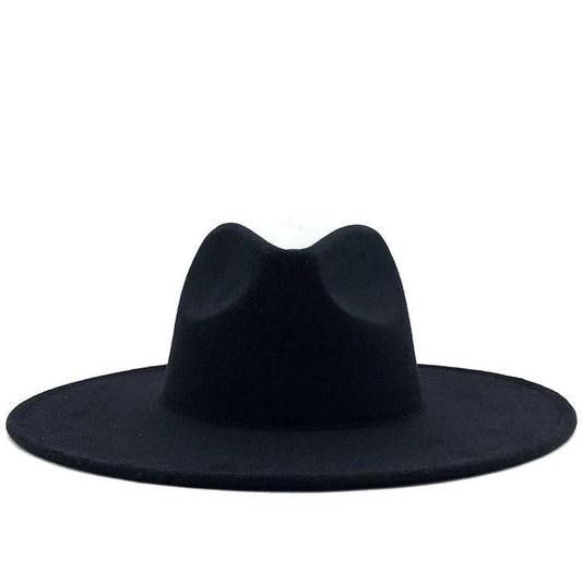 dope hats shop image showing the atlanta wide brim felt fedora in black color