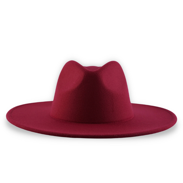 Atlanta - Wide Brim Fedora Hat - Burgundy – Dope Headwear