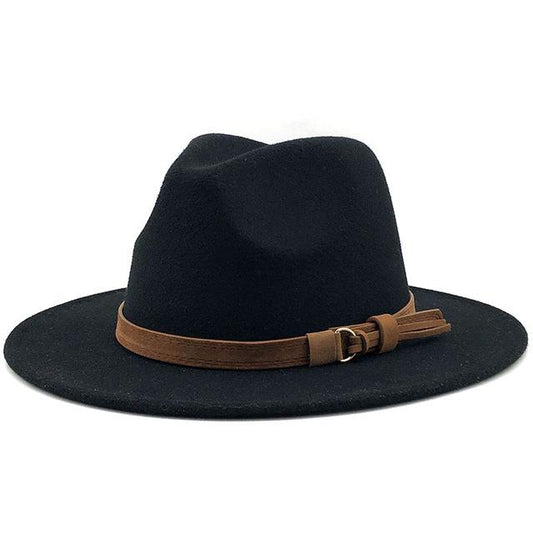 dope hats store clarke unisex wide brim fedora in black