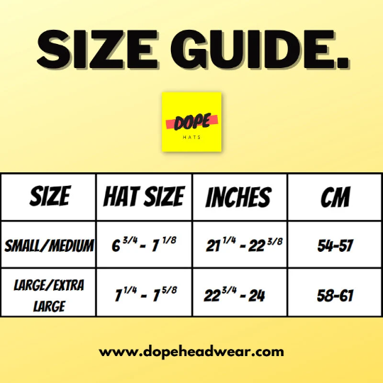 Hat size top to cm