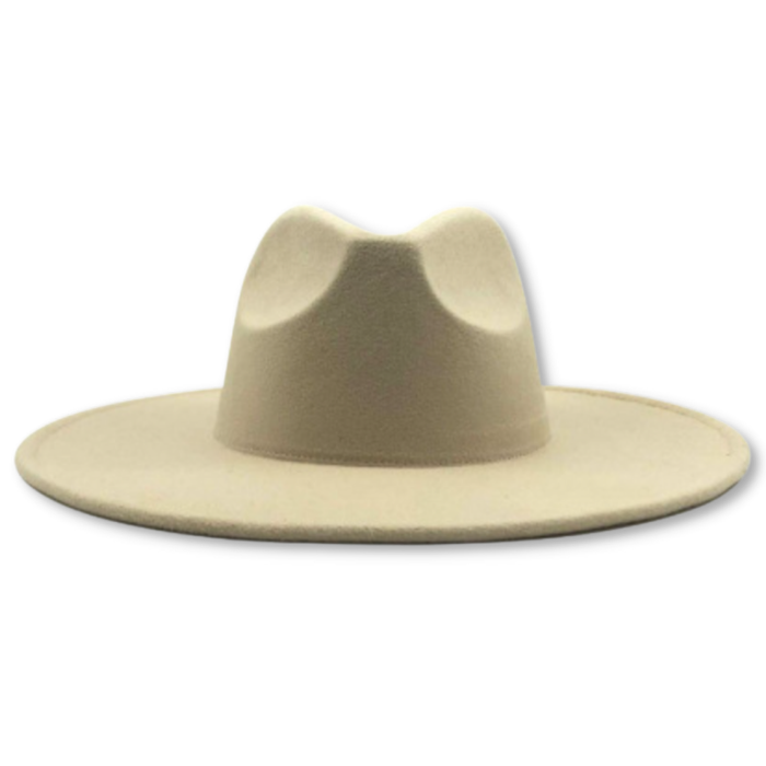 dope hats store mens and womens extra wide brim fedora in cream color