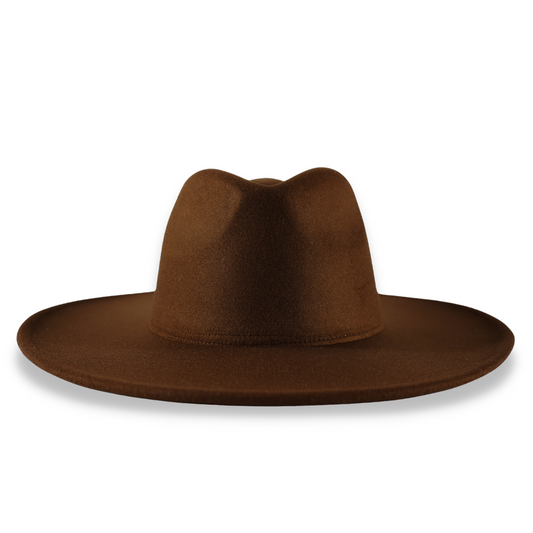 Dope Hat's brown colored wide brim fedora.