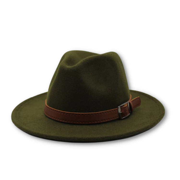 dope hats store unisex army green fedora hat