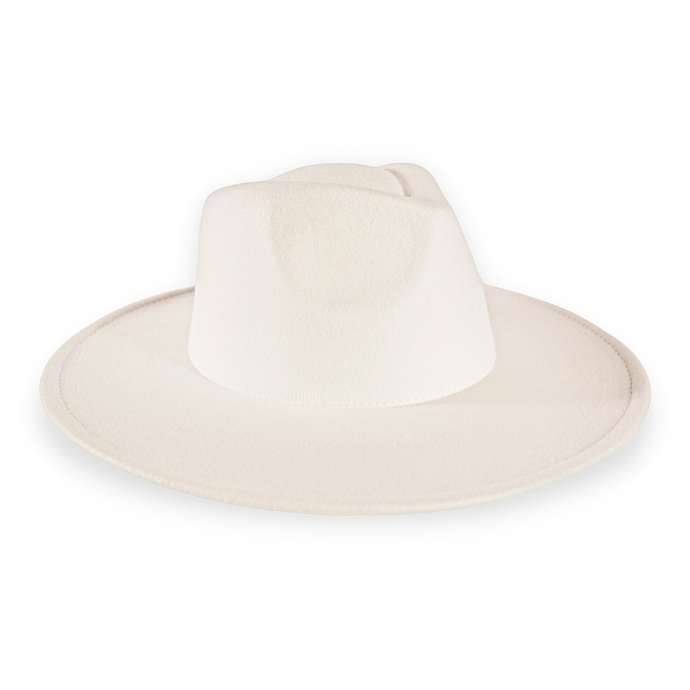 dope hat's white wide brim fedora for women