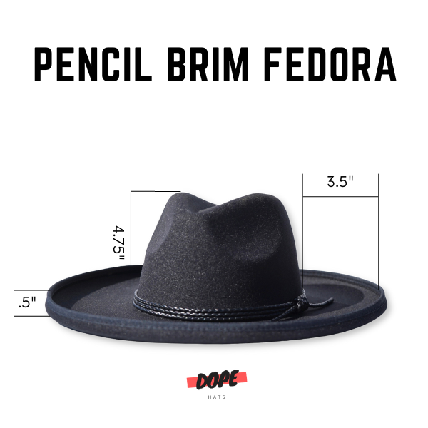 Dope Headwear pencil brim fedora dimensions chart