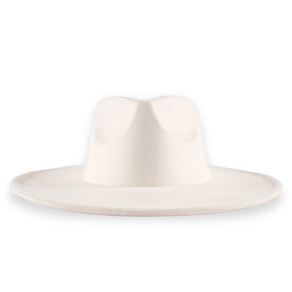 dope hats unisex wide brim fedora in white color