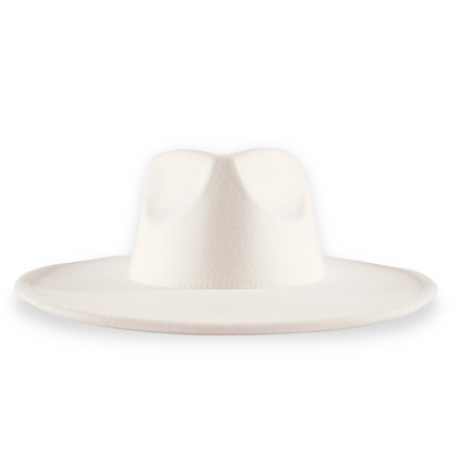 dope hats unisex wide brim fedora in white color