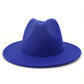 dope hats store red bottom two tone unisex wide brim fedora in blue color with red bottom